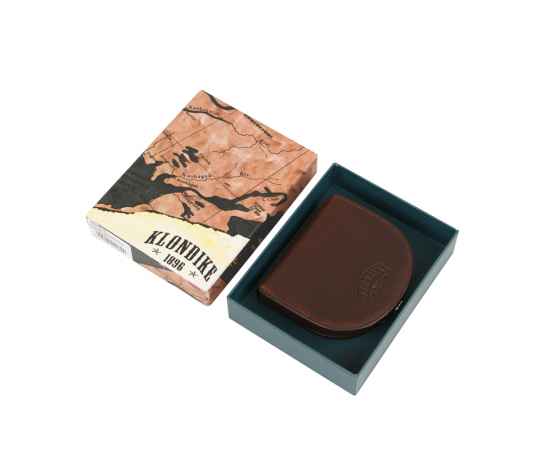 Монетница KLONDIKE Dawson, натуральная кожа в коричневом цвете, 8,5 х 2 х 7,5 см, изображение 5