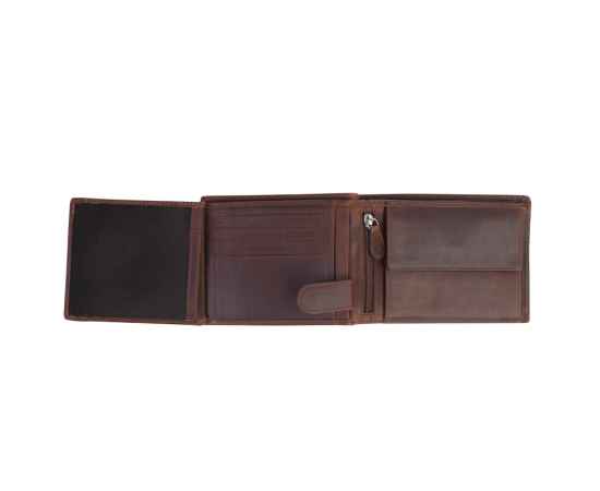 Бумажник KLONDIKE Dawson, натуральная кожа в коричневом цвете, 12,5 х 2,5 х 9,5 см, изображение 4