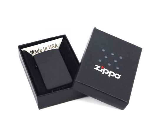 Зажигалка ZIPPO Slim® с покрытием Black Matte, латунь/сталь, чёрная, матовая, 29x10x60 мм, изображение 3