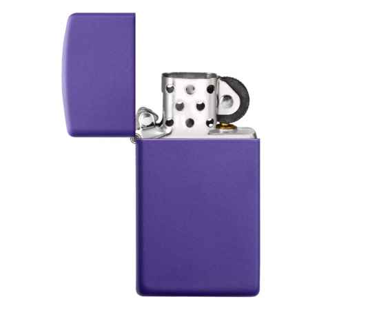 Зажигалка ZIPPO Slim® с покрытием Purple Matte, латунь/сталь, фиолетовая, матовая, 29x10x60 мм, изображение 4