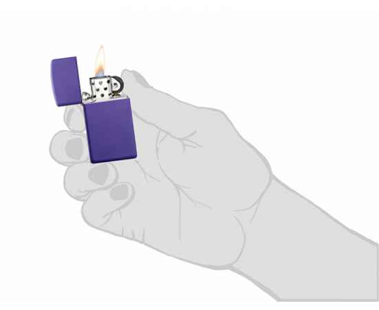 Зажигалка ZIPPO Slim® с покрытием Purple Matte, латунь/сталь, фиолетовая, матовая, 29x10x60 мм, изображение 5