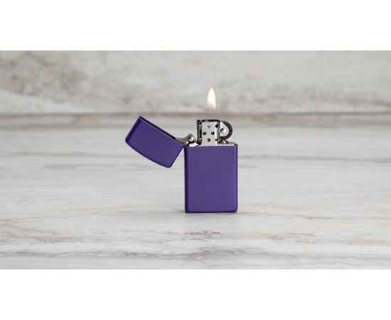 Зажигалка ZIPPO Slim® с покрытием Purple Matte, латунь/сталь, фиолетовая, матовая, 29x10x60 мм, изображение 7