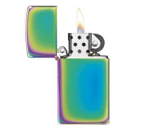 Зажигалка ZIPPO Slim® с покрытием Spectrum™, латунь/сталь, разноцветная, глянцевая, 29x10x60 мм, изображение 2