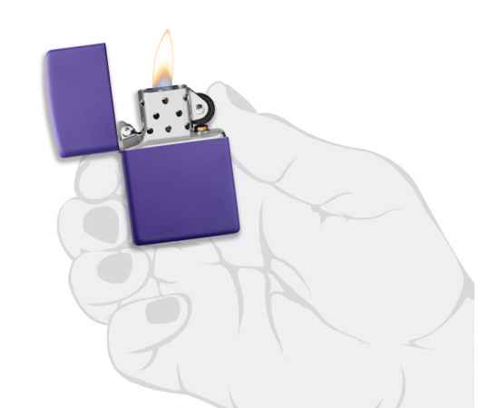 Зажигалка ZIPPO Classic с покрытием Purple Matte, латунь/сталь, фиолетовая, матовая, 38x13x57 мм, изображение 5