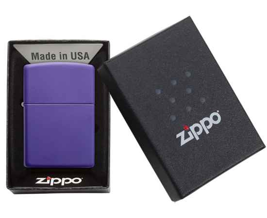 Зажигалка ZIPPO Classic с покрытием Purple Matte, латунь/сталь, фиолетовая, матовая, 38x13x57 мм, изображение 7