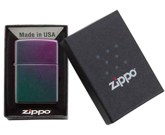 Зажигалка ZIPPO Classic с покрытием Iridescent, латунь/сталь, фиолетовая, матовая, 38x13x57 мм, изображение 7