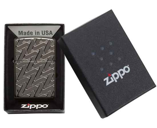 Зажигалка ZIPPO Armor™ с покрытием High Polish Black Ice®, латунь/сталь, чёрная, 38x13x57 мм, изображение 7