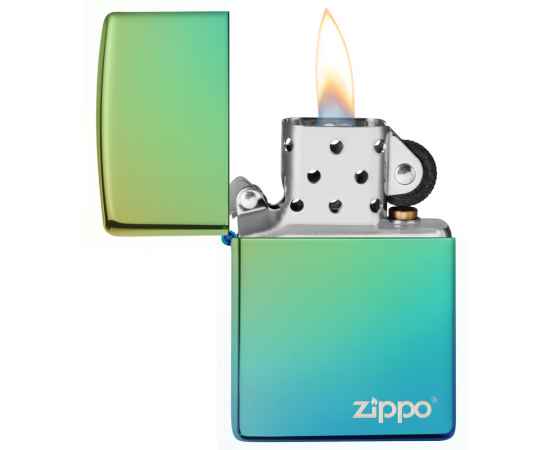 Зажигалка ZIPPO Classic с покрытием High Polish Teal, латунь/сталь, зелёная, глянцевая, 38x13x57 мм, изображение 3