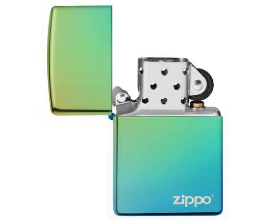 Зажигалка ZIPPO Classic с покрытием High Polish Teal, латунь/сталь, зелёная, глянцевая, 38x13x57 мм, изображение 4