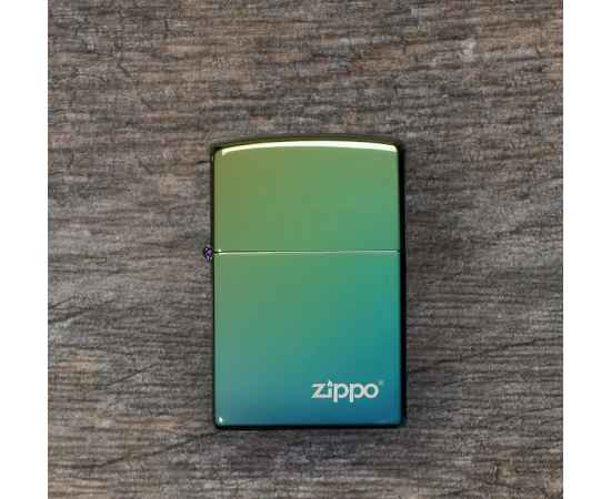 Зажигалка ZIPPO Classic с покрытием High Polish Teal, латунь/сталь, зелёная, глянцевая, 38x13x57 мм, изображение 6