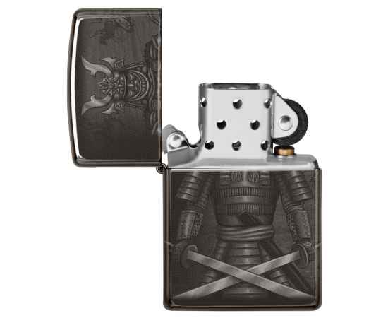 Зажигалка ZIPPO Knight Fight с покрытием High Polish Black, латунь/сталь, чёрная, 38x13x57 мм, изображение 8