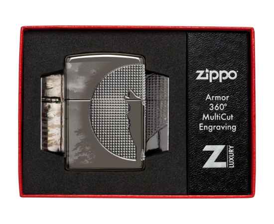 Зажигалка ZIPPO Armor™ Wolf  с покрытием High Polish Black Ice®, латунь/сталь, чёрная, 38x13x57 мм, изображение 10