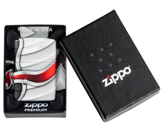 Зажигалка Zippo Flame Design с покрытием White Matte, латунь/сталь, белая, матовая, 38x13x57 мм, изображение 10