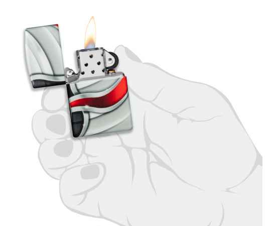 Зажигалка Zippo Flame Design с покрытием White Matte, латунь/сталь, белая, матовая, 38x13x57 мм, изображение 9