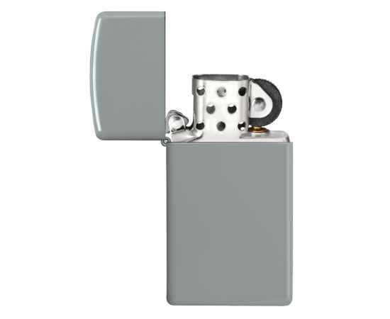 Зажигалка ZIPPO Slim® с покрытием Flat Grey, латунь/сталь, серая, глянцевая, 29x10x60 мм, изображение 4