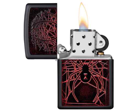 Зажигалка ZIPPO Spider Design с покрытием Black Matte, латунь/сталь, чёрная, матовая, 38x13x57 мм, изображение 3