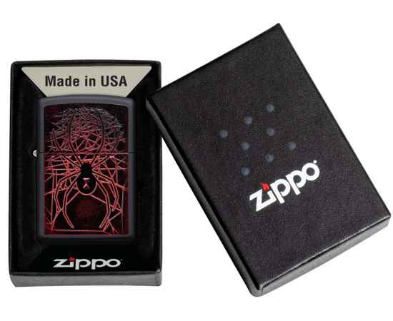 Зажигалка ZIPPO Spider Design с покрытием Black Matte, латунь/сталь, чёрная, матовая, 38x13x57 мм, изображение 6