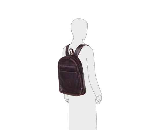 Рюкзак KLONDIKE DIGGER «Sade», натуральная кожа в темно-коричневом цвете, 34 x 40 x 9 см, изображение 7
