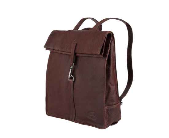 Рюкзак-сумка KLONDIKE DIGGER «Mara», натуральная кожа в темно-коричневом цвете, 32,5 x 36,5 x 11 см, изображение 2
