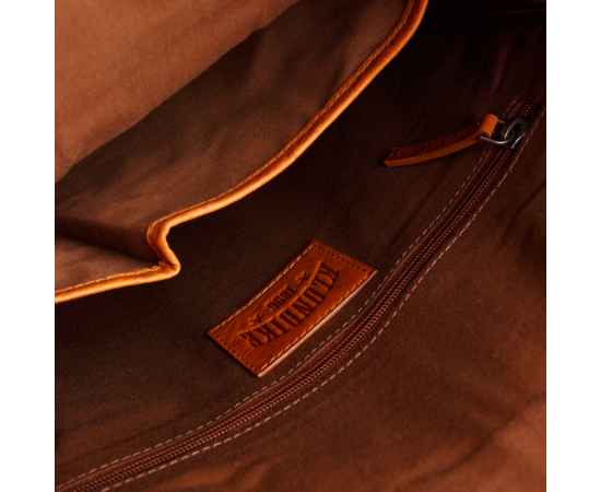 Рюкзак-сумка KLONDIKE DIGGER «Mara», натуральная кожа цвета коньяк, 32,5 x 36,5 x 11 см, изображение 5