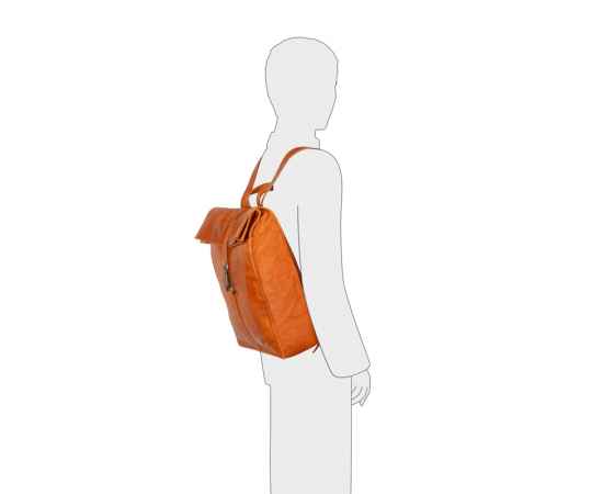 Рюкзак-сумка KLONDIKE DIGGER «Mara», натуральная кожа цвета коньяк, 32,5 x 36,5 x 11 см, изображение 7