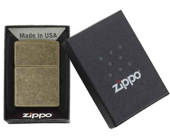 Зажигалка ZIPPO, с покрытием Anitque Brass™, латунь/сталь, матовая, 38x13x57 мм, изображение 3