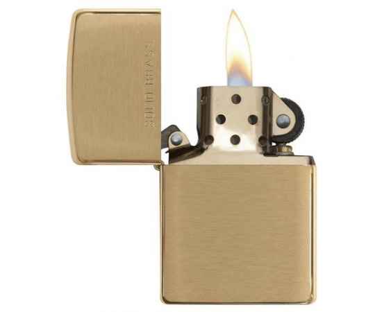 Зажигалка ZIPPO с покрытием Brushed Brass, латунь/сталь, золотистая, матовая, 38x13x57 мм, изображение 2