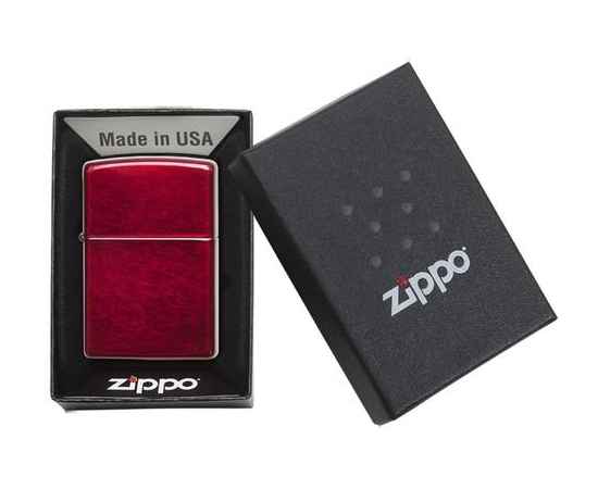 Зажигалка ZIPPO Classic с покрытием Candy Apple Red™, латунь/сталь, красная, глянцевая, 38x13x57 мм, изображение 3