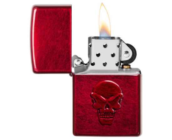 Зажигалка ZIPPO Doom с покрытием Candy Apple Red, латунь/сталь, красная, глянцевая, 38x13x57 мм, изображение 2