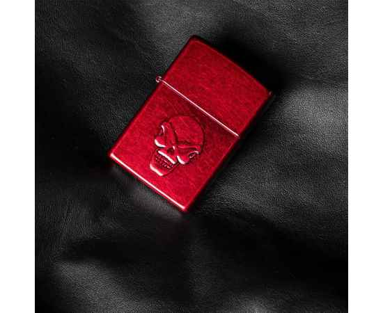 Зажигалка ZIPPO Doom с покрытием Candy Apple Red, латунь/сталь, красная, глянцевая, 38x13x57 мм, изображение 5