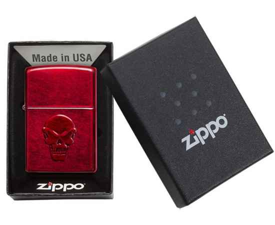 Зажигалка ZIPPO Doom с покрытием Candy Apple Red, латунь/сталь, красная, глянцевая, 38x13x57 мм, изображение 7