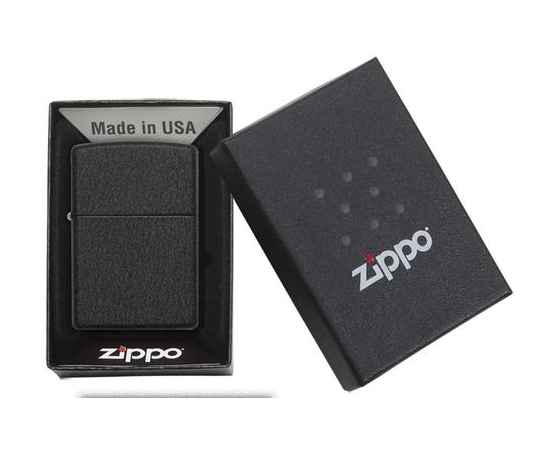 Зажигалка ZIPPO Classic с покрытием Black Crackle™, латунь/сталь, чёрная, матовая, 38x13x57 мм, изображение 3