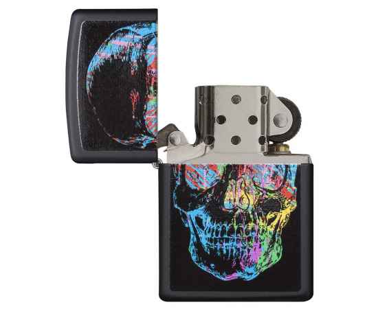 Зажигалка ZIPPO Skull Design с покрытием Black Matte, латунь/сталь, черная, 38x13x57 мм, изображение 3
