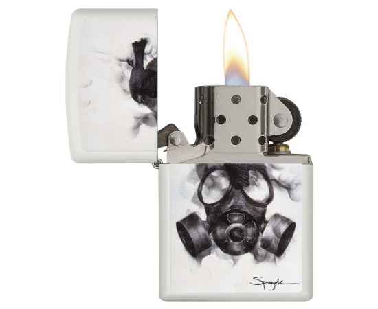 Зажигалка ZIPPO Spazuk с покрытием White Matte, латунь/сталь, белая, 38x13x57 мм, изображение 3