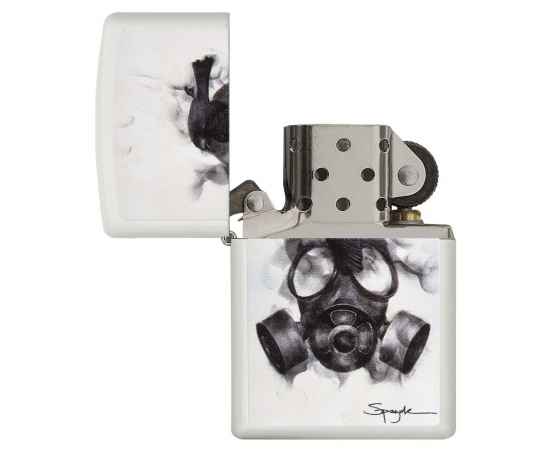 Зажигалка ZIPPO Spazuk с покрытием White Matte, латунь/сталь, белая, 38x13x57 мм, изображение 4