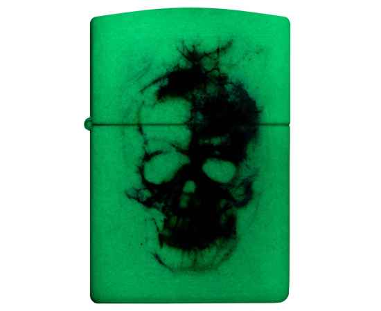 Зажигалка ZIPPO Skull Design с покрытием Glow In The Dark Green, латунь/сталь, белая, 38x13x57 мм, изображение 7