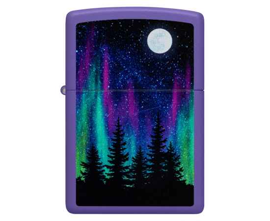 Зажигалка ZIPPO Night In The Forest с покрытием Purple Matte, латунь/сталь, фиолетовая, 38x13x57 мм, изображение 2