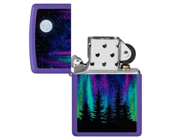 Зажигалка ZIPPO Night In The Forest с покрытием Purple Matte, латунь/сталь, фиолетовая, 38x13x57 мм, изображение 4