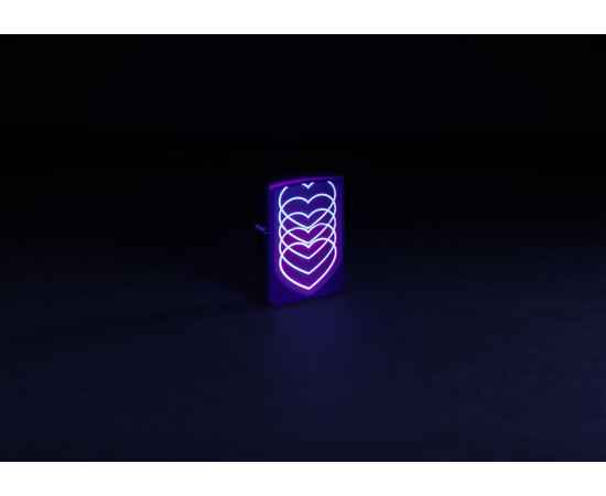 Зажигалка ZIPPO Hearts Design с покрытием Black Light, латунь/сталь, черная, матовая, 38x13x57 мм, изображение 9