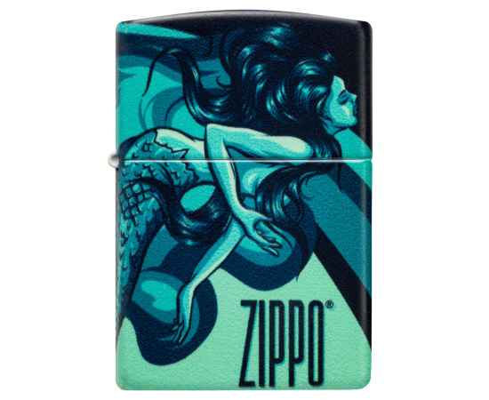 Зажигалка ZIPPO Mermaid Design с покрытием 540 Matte, латунь/сталь, черная, матовая, 38x13x57 мм, изображение 2