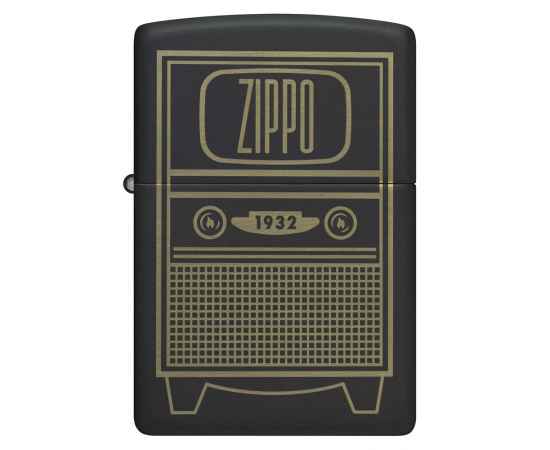 Зажигалка ZIPPO Vintage TV Design с покрытием Black Matte, латунь/сталь, черная, 38x13x57 мм, изображение 4