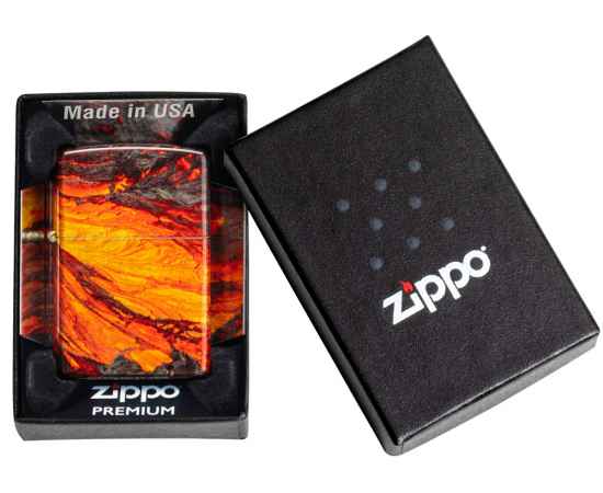 Зажигалка ZIPPO Lava Flow с покрытием 540 Tumbled Brass, латунь/сталь, оранжевая, 38x13x57 мм, изображение 6
