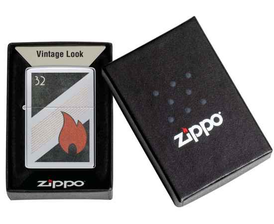 Зажигалка ZIPPO Vintage с покрытием High Polish Chrome, латунь/сталь, серебристая, 38x13x57 мм, изображение 6
