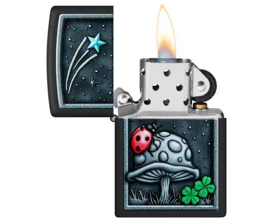 Зажигалка ZIPPO Ladybug Design с покрытием Black Matte, латунь/сталь, черная, матовая, 38x13x57 мм, изображение 3