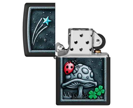 Зажигалка ZIPPO Ladybug Design с покрытием Black Matte, латунь/сталь, черная, матовая, 38x13x57 мм, изображение 4