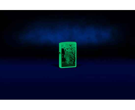 Зажигалка ZIPPO Spooky Design с покрытием Glow In The Dark Green, латунь/сталь, белая, 38x13x57 мм, изображение 9
