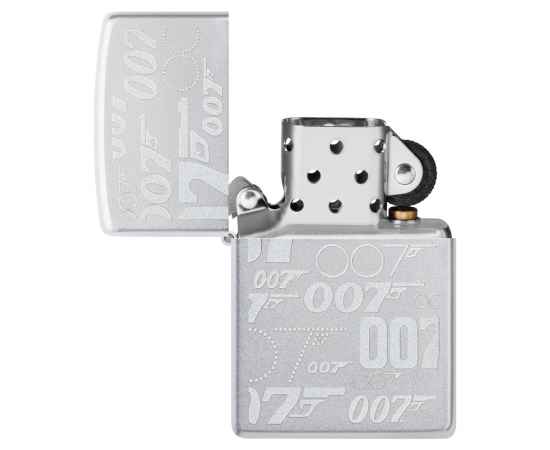 Зажигалка ZIPPO James Bond™ с покрытием Satin Chrome, латунь/сталь, серебристая, 38x13x57 мм, изображение 4