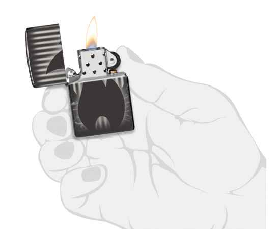 Зажигалка ZIPPO Classic с покрытием High Polish Black, латунь/сталь, черная, глянцевая, 38x13x57 мм, изображение 5