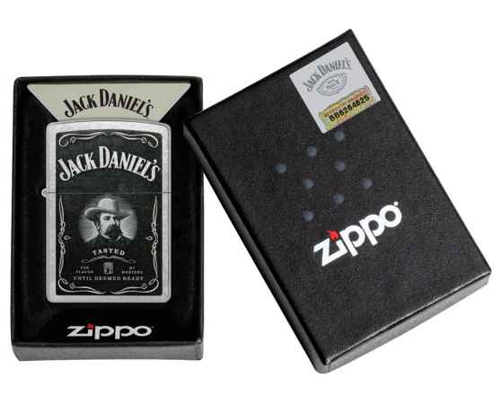 Зажигалка ZIPPO Jack Daniels® с покрытием Street Chrome, латунь/сталь, серебристая, 38x13x57 мм, изображение 5