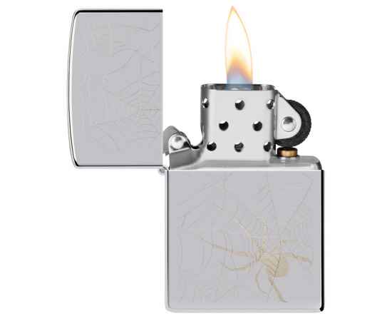 Зажигалка ZIPPO Spider Design с покрытием High Polish Chrome, латунь/сталь, серебристая, 38x13x57 мм, изображение 3